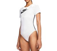 Nike W NSW Hrtg Bodysuit SS Body Femme White/(Black) FR: L (Taille Fabricant: L)