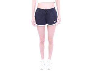 Nike W NSW Hrtg Short FLC Shorts Femme Black - White - White FR : L (Taille Fabricant : L)
