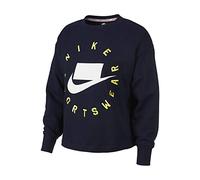 Nike W NSW NSW Crew FLC FT BF T-Shirt à Manches Longues Femme Obsidian FR : M (Taille Fabricant : M)