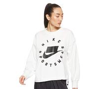 Nike W NSW NSW Crew FLC FT BF T-Shirt à Manches Longues Femme Summit White/Black FR : M (Taille Fabricant : M)