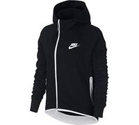 Nike W NSW TCH FLC Cape FZ Sweat-Shirt Femme, Black/White, FR : 2XL (Taille Fabricant : 2XL)