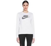 Nike W NSW Tee ESSNTL LS Icon FTRA T-Shirt à Manches Longues Femme, Birch Heather/Gunsmoke, FR : XS (Taille Fabricant : XS)