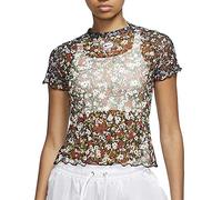 Nike W NSW Top SS Mesh AOP Femme Haut à Manches Courtes Femme