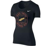 Nike W Pro TOP SS ALL OVER MESH Zlatá tretra Tee-shirt XS Noir