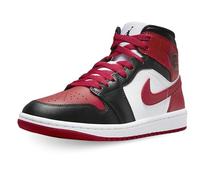 Nike WMNS Air Jordan 1 Mid Chaussures de Basket-Ball pour Femme, Noir/Rouge, 40 EU