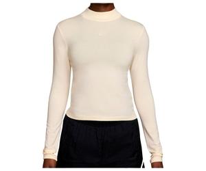 Nike - Women's NSW Tee L/S Knit Chill Knit Mock - T-shirt de running - L - pale ivory