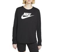 Nike Women's Shirt W NSW Club Ls Tee ICN Ftra, Black/White, FJ0441-010, 2XL