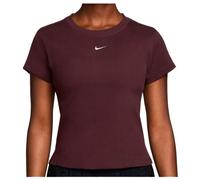 Nike - Women's Sportswear Tight Ribbed S/S T-Shirt - T-shirt technique - L - burgundy crush / sail
