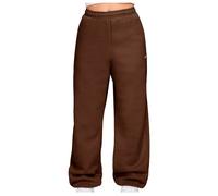 Nike - Women's Studio Fleece MW HR Oversize Cuffed Pant - Pantalon de jogging - S - cacao wow / sail