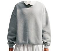 Nike - Women's Studio Fleece MW Oversize Crew - Pull - XL - dark grey heather / sail