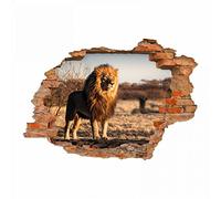 nikima - Lot de 103 stickers muraux Lion savane - Trou dans le mur - 6 tailles - Magnifiques autocollants et autocollants pour chambre d'enfant - Décoration murale cool - Pour garçon et fille -