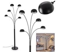 Nikkala Lampadaire en métal et marbre noir/blanc, design moderne, lampe sur pied, 5 ampoules E14, têtes de lampe réglables, interrupteur marche/arrêt sur le boîtier, sans ampoule