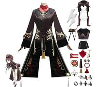 NIKKHO Marron,L,Game Genshin Impact Cosplay Costume,Genshin Hu Tao Costume Genshin Themed Halloween Full Set Maid Dress Kimono Cloak Hu Tao Cosplay Outfits Suit,with Accessories