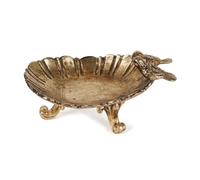 NIKKY HOME Plateau à bijoux vintage doré avec oiseaux antiques - Plateau décoratif en métal - Cadeau d'anniversaire ou de Noël pour femmes et filles