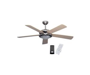 Niklas - Ventilateur Plafonnier 2en1 Eclairage 5 pales effet bois 60 W 3 vitesses Ø 130 cm Télécommande de contrôle incluse