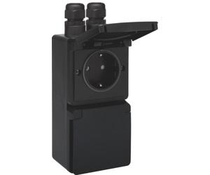 Niko Hydro IP55 Prise Verticale Double Avec Capot De Protection (Prise européenne) - 761-37832