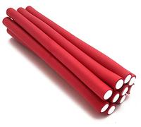 NIKO Lot de 10 tiges flexibles courtes de 12 mm - Rouleaux flexibles en mousse - Bigoudis légers flexibles pour boucles et vagues - Outil de coiffure pour salon de coiffure - Couleur rouge (12 mm)