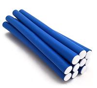 NIKO Lot de 10 tiges flexibles courtes de 14 mm - Rouleaux flexibles en mousse - Bigoudis légers flexibles pour boucles et vagues - Outil de coiffure pour salon de coiffure - Couleur blue(14 mm)