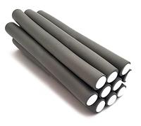 NIKO Lot de 10 tiges flexibles courtes de 18 mm - Rouleaux flexibles en mousse - Bigoudis légers flexibles pour boucles et vagues - Outil de coiffure pour salon de coiffure - Couleur gris (18 mm)