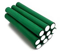 NIKO Lot de 10 tiges flexibles torsadées de 22 mm - Rouleaux flexibles en mousse, bigoudis légers flexibles pour boucles et vagues, outil de coiffage pour salon de coiffure - Couleur vert (22 mm)