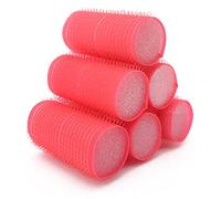 NIKO Lot de 6 bigoudis auto-agrippants 25 mm avec éponge pour dormir, peigne à cheveux pour boucles et ondulations extra doux, outil de coiffure pour salon de coiffure - Couleur rose