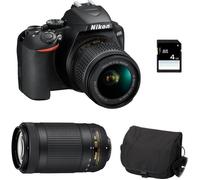 NIKON D3500 + AF-P DX 18-55mm 3.5-5.6G VR + AF-P DX NIKKOR 70-300mm f/4.5-6.3G ED VR GARANTI 3 ans + Sac + SD 4Go
