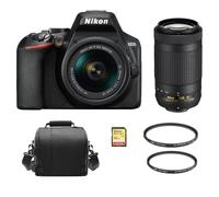 NIKON D3500 KIT 18-55mm VR + 70-300mm VR + carte mémoire 32 Go + sac + protections 55 et 58 mm