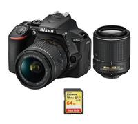 NIKON D5600 + AF-P 18-55 mm + AF-S 55-200 mm + SanDisk Extreme 64 Go SD