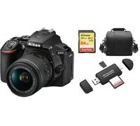 NIKON D5600 reflex 24.2 mpix KIT AF-P 18-55MM F3.5-5.6G VR + SD 64Go + Sac + Memory Card Reader