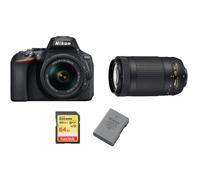 NIKON D5600 reflex 24.2 mpix KIT AF-P 18-55MM VR AF-P 70-300MM ED VR DX + 64GB SD card + NIKON EN-EL14A