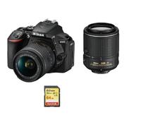 NIKON D5600 reflex 24.2 mpix + objectif KIT AF-P 18-55MM F3.5-5.6G VR + objectif AF-S 55-200MM F4-5.6G ED VR II DX + 64GB SD card