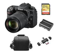Nikon D7500 kit AF-S 18-140 mm ED VR DX + carte mémoire 64 Go + sac + EN-EL15A + lecteur de cartes mémoire