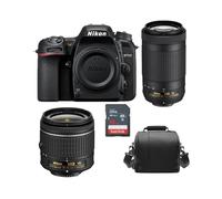 NIKON D7500 reflex 20.9 mpix KIT AF-P 18-55MM F3.5-5.6G VR + objectif AF-P 70-300MM F4.5-6.3 ED VR DX (20062) + Sac + SD 16 Go