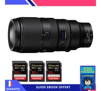 Nikon Z 100-400mm F4.5-5.6 VR S + 3 SanDisk 32GB Extreme PRO UHS-II SDXC 300 MB/s + Ebook 'Devenez Un Super Photographe' - Objectif Nikon Z pour Nikon Hybride