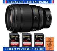 Nikon Z 135mm f/1.8 S Plena + 3 SanDisk 128GB Extreme PRO UHS-II SDXC 300 MB/s + Ebook '20 Techniques pour Réussir vos Photos' - Objectif Nikon Z