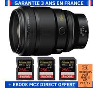 Nikon Z 135mm f/1.8 S Plena + 3 SanDisk 256GB Extreme PRO UHS-II SDXC 300 MB/s + Ebook '20 Techniques pour Réussir vos Photos' - Objectif Nikon Z