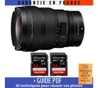 Nikon Z 14-24mm f/2.8 S + 2 SanDisk 64GB UHS-II 300 MB/s + Guide PDF 20 techniques pour réussir vos photos