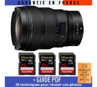 Nikon Z 14-24mm f/2.8 S + 3 SanDisk 32GB UHS-II 300 MB/s + Guide PDF 20 techniques pour réussir vos photos