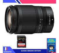 Nikon Z 24-200mm f/4-6.3 VR + 1 SanDisk 128GB UHS-II 300 MB/s + Ebook 'Devenez Un Super Photographe' - Objectif Nikon Z pour Nikon Hybride