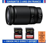 Nikon Z 28-400mm f/4-8 VR + 2 SanDisk 64GB Extreme PRO UHS-II SDXC 300 MB/s + Ebook '20 Techniques pour Réussir vos Photos' - Objectif Nikon Z