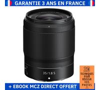 Nikon Z 35 mm F1.8 S + Ebook '20 Techniques pour Réussir vos Photos' - Objectif Nikon Z