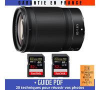 Nikon Z 85mm f/1.8 S + 2 SanDisk 32GB UHS-II 300 MB/s + Guide PDF ""20 TECHNIQUES POUR RÉUSSIR VOS PHOTOS