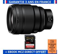 Nikon Z 85mm F1.2 S + 1 SanDisk 64GB Extreme PRO UHS-II SDXC 300 MB/s + Ebook '20 Techniques pour Réussir vos Photos' - Objectif Nikon Z