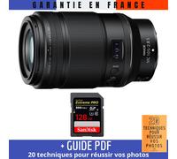 Nikon Z MC 105mm f/2.8 VR S Macro + 1 SanDisk 128GB UHS-II 300 MB/s + Guide PDF 20 techniques pour réussir vos photos