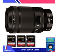 Nikon Z MC 105mm f/2.8 VR S Macro + 3 SanDisk 64GB UHS-II 300 MB/s + Ebook 'Devenez Un Super Photographe' - Objectif Nikon Z pour Nikon Hybride