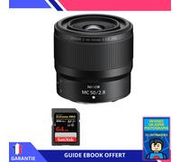 Nikon Z MC 50mm f/2.8 Macro + 1 SanDisk 64GB UHS-II 300 MB/s + Ebook 'Devenez Un Super Photographe' - Objectif Nikon Z pour Nikon Hybride