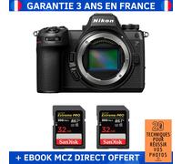 Nikon Z6 III + 2 SanDisk 32GB Extreme PRO UHS-II SDXC 300 MB/s + Ebook '20 Techniques pour Réussir vos Photos' - Appareil Photo Hybride Nikon