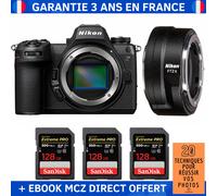 Nikon Z6 III + FTZ II + 3 SanDisk 128GB Extreme PRO UHS-II SDXC 300 MB/s + Ebook '20 Techniques pour Réussir vos Photos' - Appareil Photo Hybride Nikon