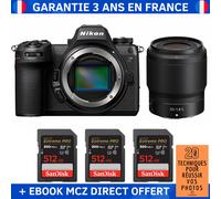 Nikon Z6 III + Z 50mm f/1.8 S + 3 SanDisk 512GB Extreme PRO UHS-II SDXC 300 MB/s + Ebook '20 Techniques pour Réussir vos Photos' - Appareil Photo Hybride Nikon