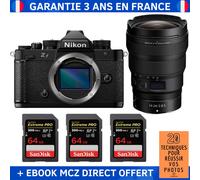Nikon Zf + 14-24mm f/2.8 S + 3 SanDisk 64GB Extreme PRO UHS-II SDXC 300 MB/s + Ebook '20 Techniques pour Réussir vos Photos' - Appareil Photo Hybride